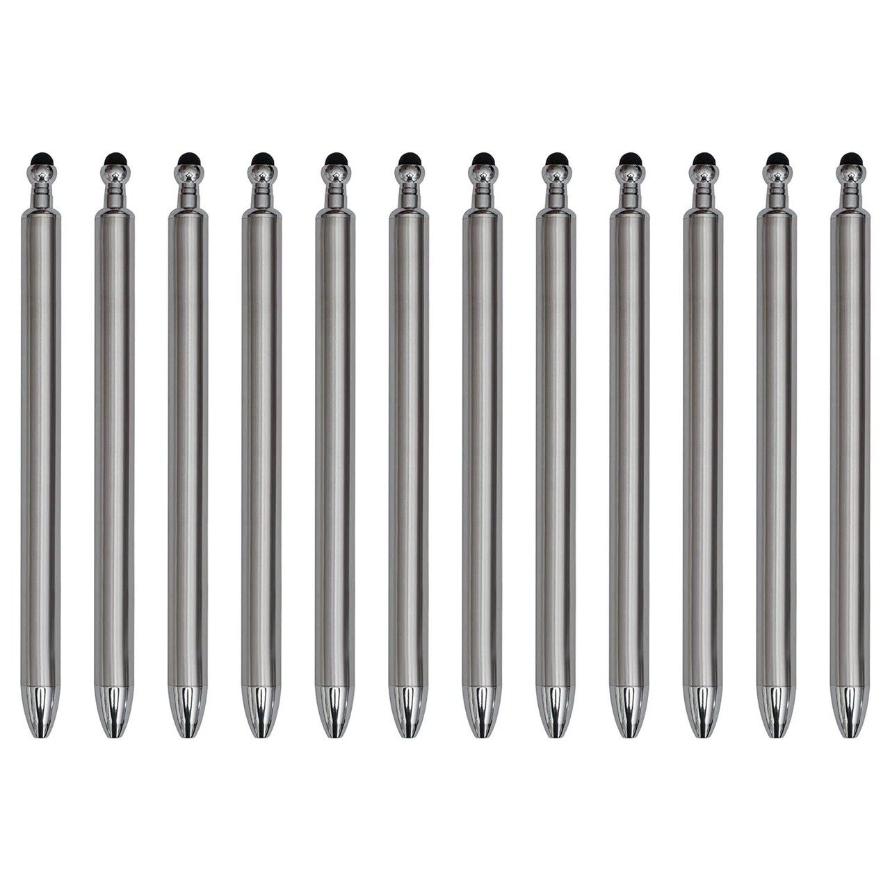 Makerflo 12 Pieces Craftable Stainless Steel Pens and Blanks for Epoxy, Vinyl, and Hydro-Dipping DIY Projects - Black Ink Gel Pens for Crafting & Gifting - Not for sublimation